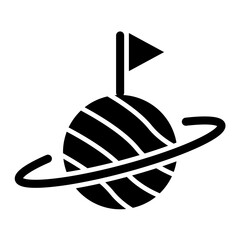Space Colonization Glyph Icon