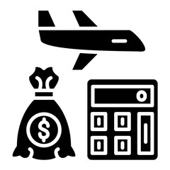 Budget Tour Glyph Icon
