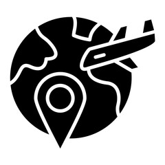International Tourism Glyph Icon