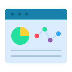 Webpage Statistics Flat Multicolor Icon