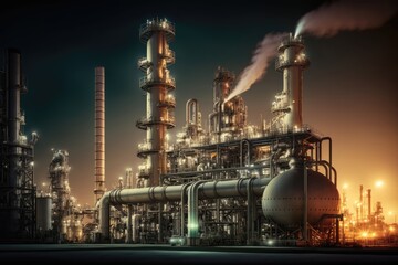 Oil and gas processing plant. Generative AI