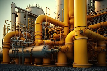 Oil and gas processing plant. Generative AI