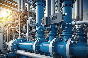 Oil and gas processing plant. Generative AI