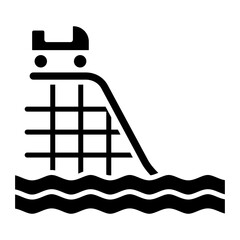 Water Coaster Glyph Icon