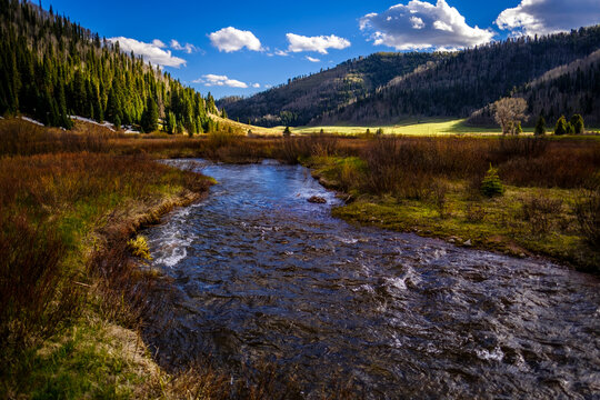 Looking out at East Fork of Hermosa Creek near Durango, Colorado, USA