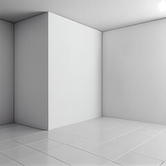 Large spacious bright white studio - AI generated image