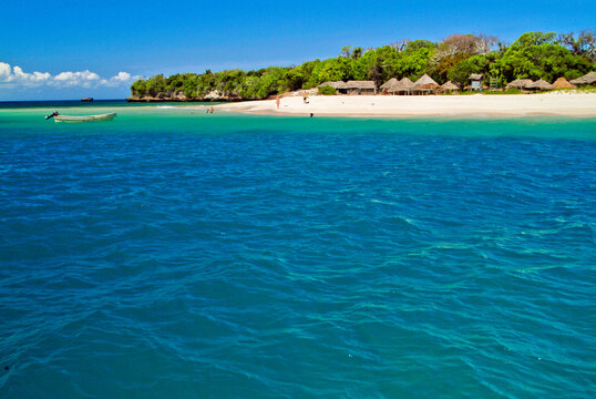 Idyllic Blue Water Of Beach At Bongoyo Island, Tanzania
