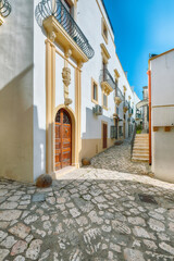 The streets in historic center of Otranto city. Otranto - coastal town in Puglia,