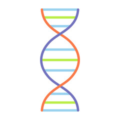 DNA Flat Multicolor Icon