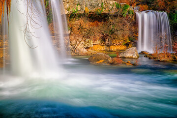 Waterfall Tobalina Pedrosa. Considered one of the seven wonders of the province of Burgos. This waterfall is formed by the waters of Jerea river and located between Pedrosa de Toba