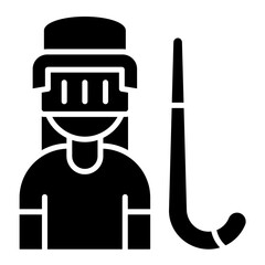 Hockey Player Female Glyph Icon