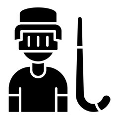 Hockey Player Male Glyph Icon