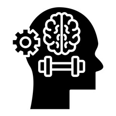 Brain Training Glyph Icon