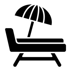 Beach Chair Glyph Icon