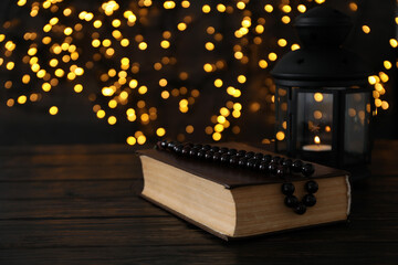 Concept of Muslim holy month Ramadan Kareem, space for text