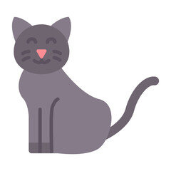 Cat Flat Multicolor Icon