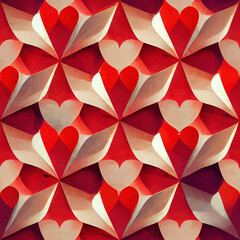 Abstract hearts seamless pattern background made with generative AI