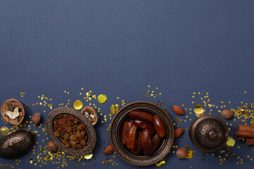 Concept of Muslim holy month Ramadan Kareem, space for text