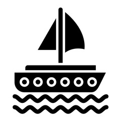 Yacht Glyph Icon