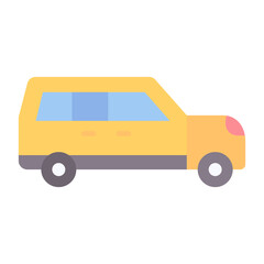 Family Car Flat Multicolor Icon