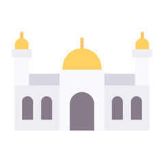 Mosque Flat Multicolor Icon
