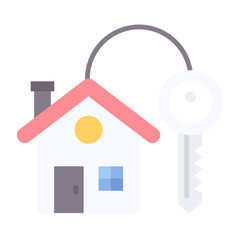 House Key Flat Multicolor Icon