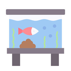 Fish Tank Flat Multicolor Icon