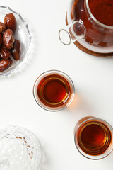 Concept of traditional turkish brewed hot drink - tea