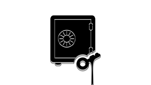 Black Proof of stake icon isolated on white background. Cryptocurrency economy and finance collection. 4K Video motion graphic animation