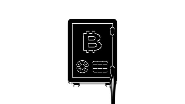 Black Proof of stake icon isolated on white background. Cryptocurrency economy and finance collection. 4K Video motion graphic animation
