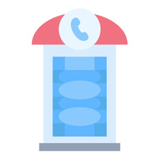 Phone Booth Flat Multicolor Icon
