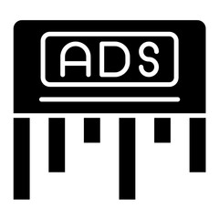 Ads Paper Glyph Icon