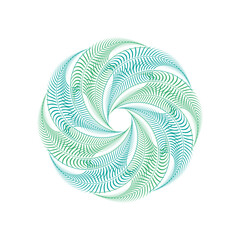 terry palm leaves green swirl isolated vector circle