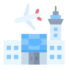 Airport Flat Multicolor Icon