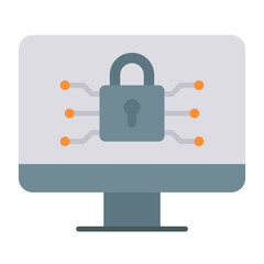 Cyber Security Flat Multicolor Icon