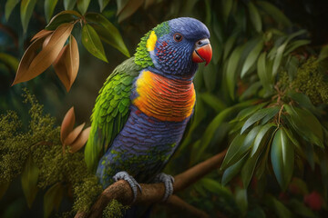 The rainbow lorikeet is a species of parrot found in Australia.