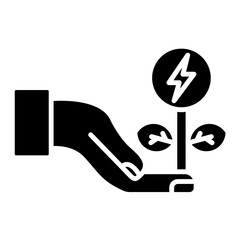 Reduce Energy Consumption Glyph Icon