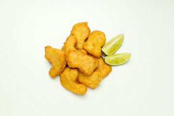 Concept of tasty fast or junk food, nuggets