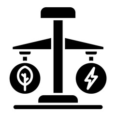 Zero Energy Balance Glyph Icon