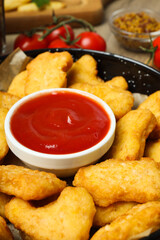 Concept of tasty fast or junk food, nuggets