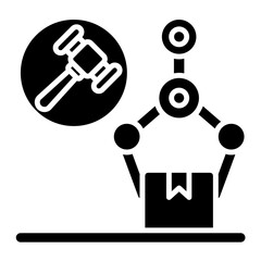 Machinery Auction Glyph Icon