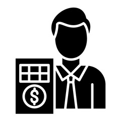 Accountant Male Glyph Icon