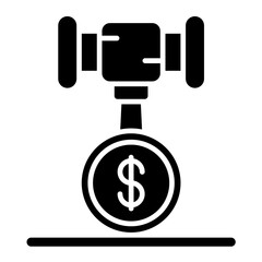 Hammer Price Glyph Icon