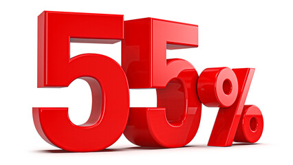 Promotion 55 Percent 3d red number percent Generative AI