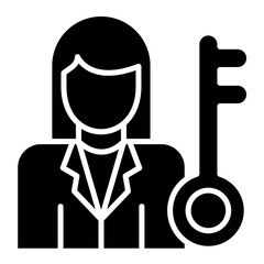 Key Person Female Glyph Icon