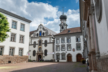 Sacred Heart Basilica and Jesuit Church in Hall in Tyrol, a town in the Innsbruck-Land district of Tyrol, Austria