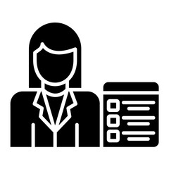 Recruiter Female Glyph Icon