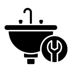 Basin Wrench Glyph Icon