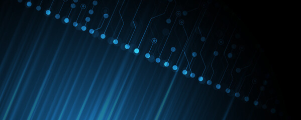 Quantum processing. Deep learning artificial intelligence. Future new technology  for business or science presentation