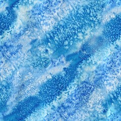 watercolour blue background. Seamless pattern in cold colors